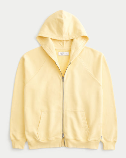 Hollister Boxy Terry Zip-Up Hoodie
