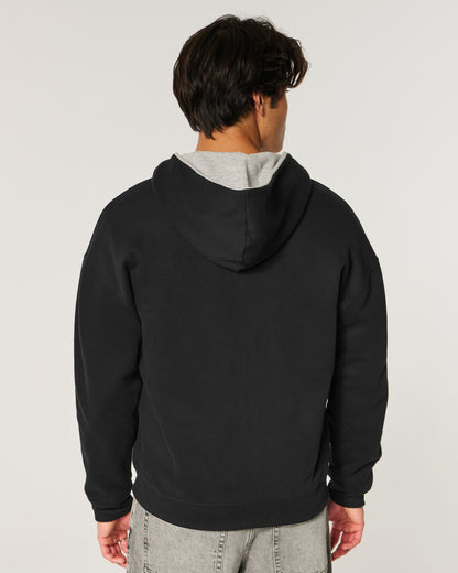 Hollister Boxy Reversible Zip-Up Hoodie