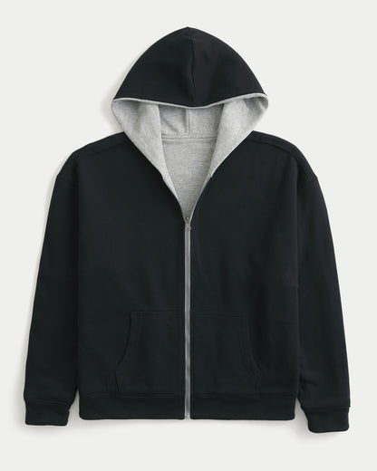 Hollister Boxy Reversible Zip-Up Hoodie