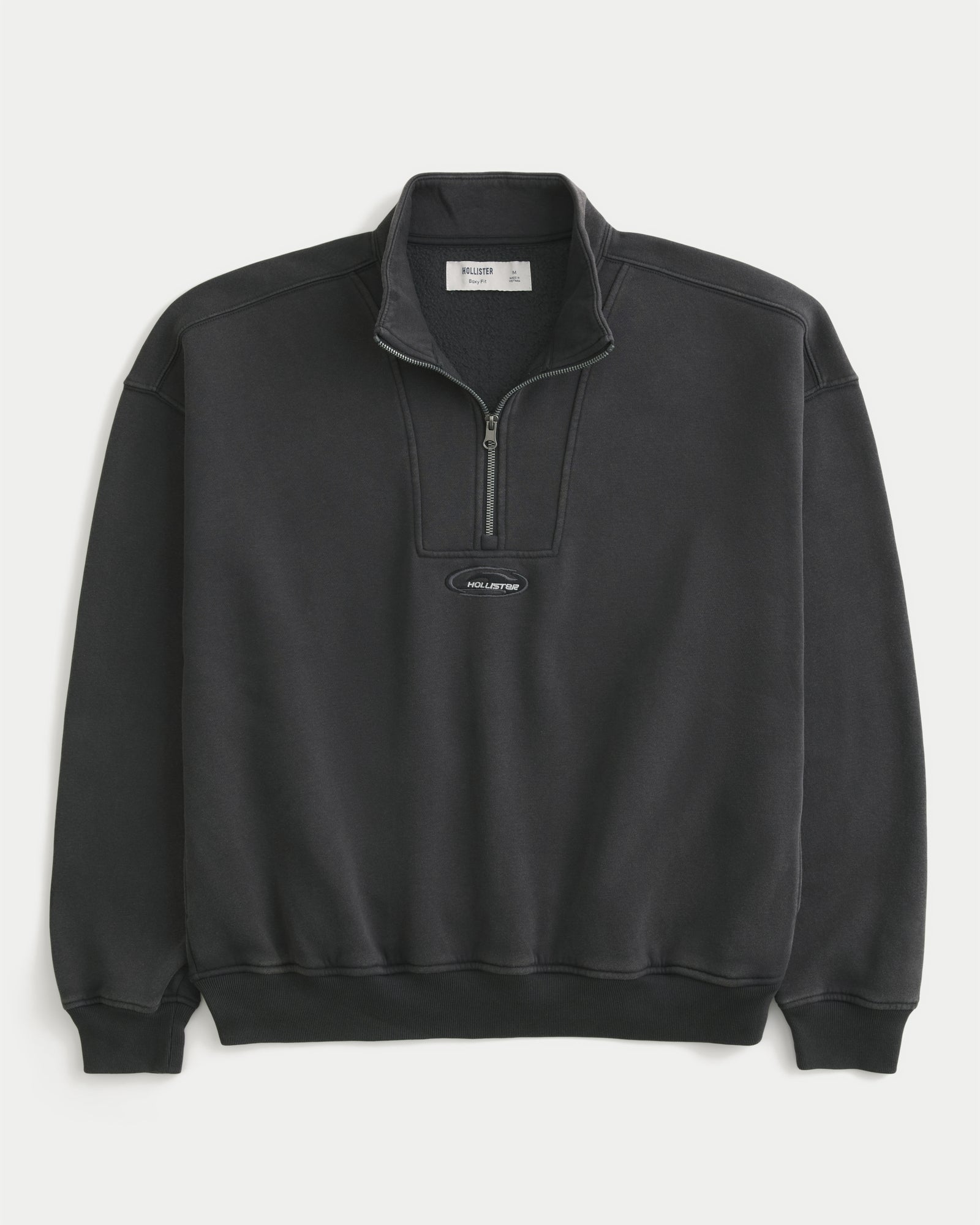 Hollister Boxy Quarter-Zip Logo Sweatshirt