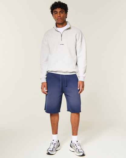 Hollister Boxy Quarter-Zip Logo Sweatshirt