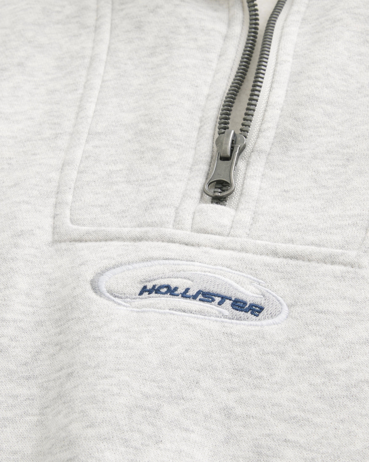 Hollister Boxy Quarter-Zip Logo Sweatshirt