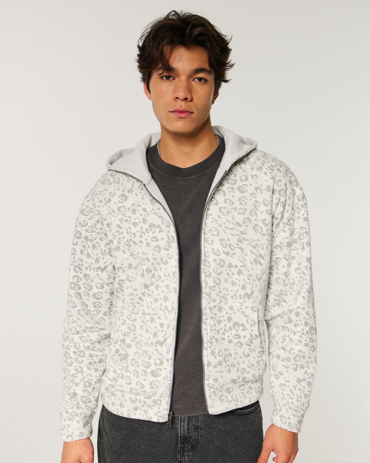 Hollister Boxy Reversible Zip-Up Hoodie