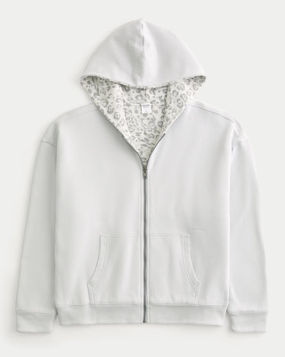 Hollister Boxy Reversible Zip-Up Hoodie