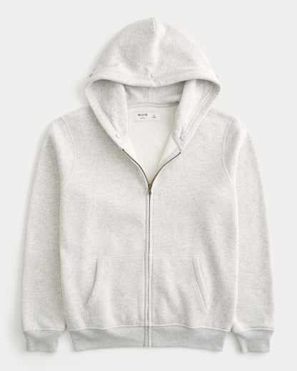 Hollister Hollister Feel Good Faux Fur Trim Zip-Up Hoodie