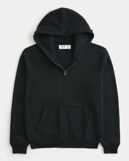 Hollister Hollister Feel Good Faux Fur Trim Zip-Up Hoodie