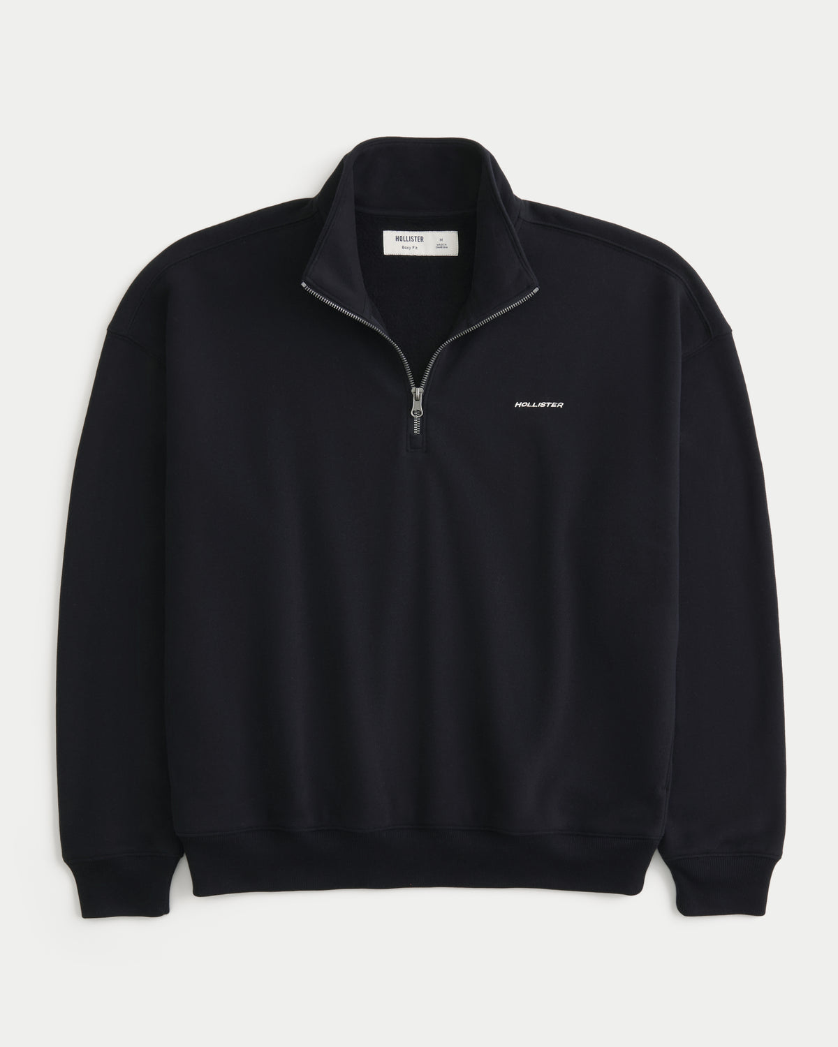 Hollister Hollister Feel Good Boxy Quarter-Zip Logo Sweatshirt