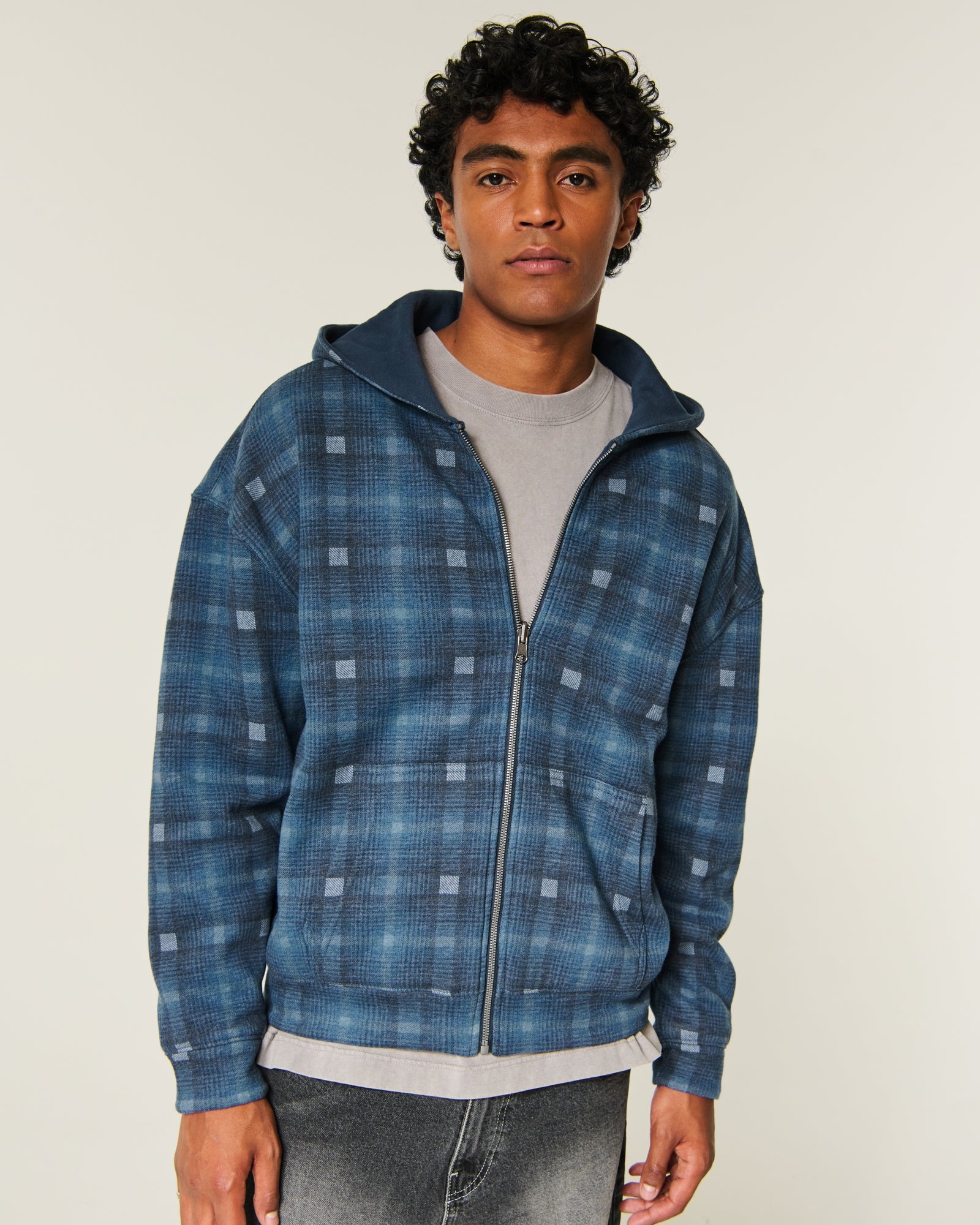 Hollister Boxy Reversible Zip-Up Hoodie