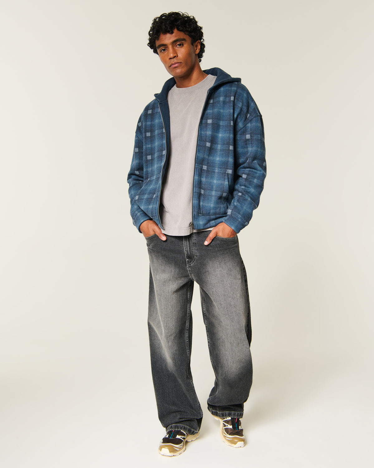 Hollister Boxy Reversible Zip-Up Hoodie