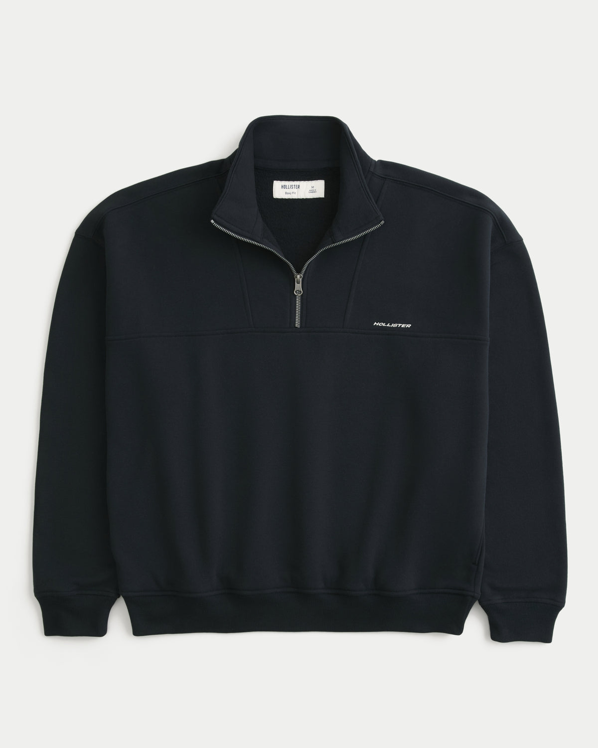 Hollister Boxy Quarter-Zip Logo Sweatshirt