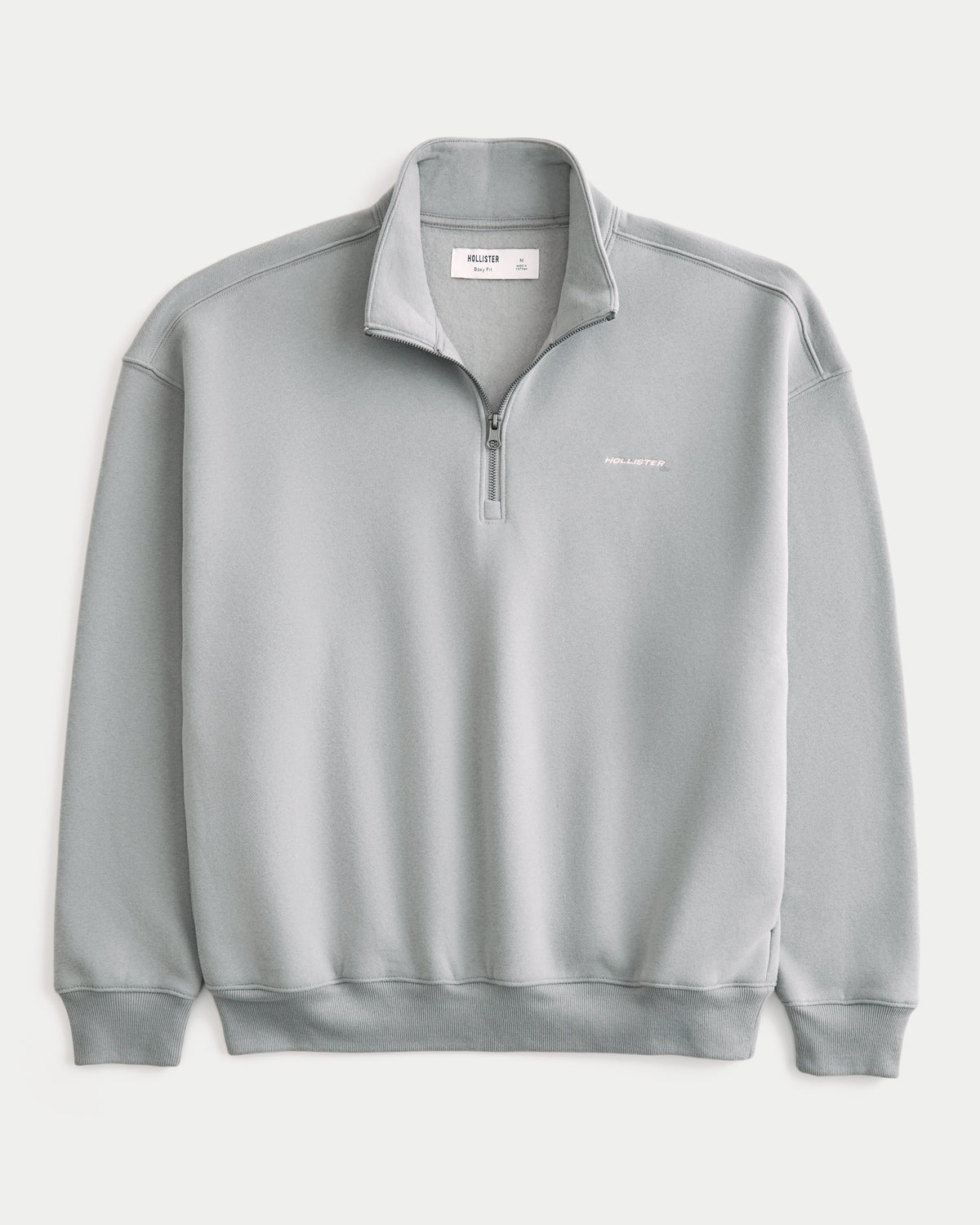 Hollister Hollister Feel Good Boxy Quarter-Zip Logo Sweatshirt