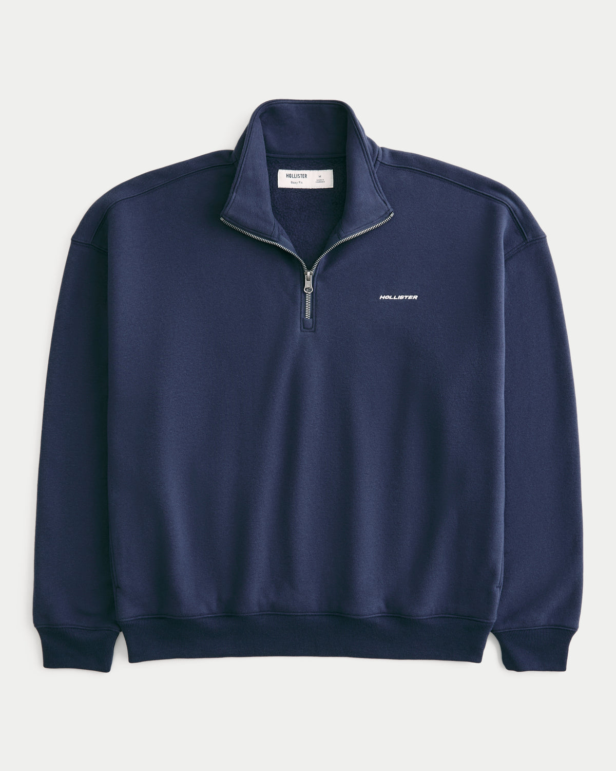 Hollister Hollister Feel Good Boxy Quarter-Zip Logo Sweatshirt