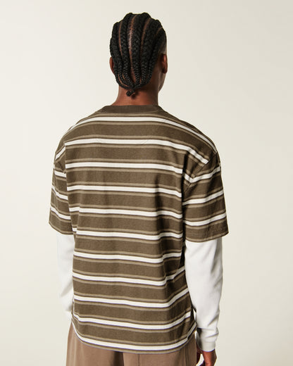 Hollister Boxy Layered 2-in-1 Microthermal Crew T-Shirt