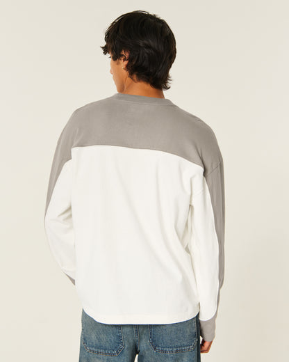Hollister Boxy Heavyweight Piping Logo Crew T-Shirt