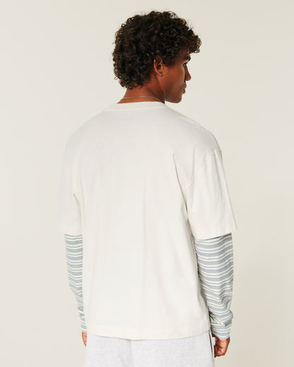 Hollister Boxy Layered 2-in-1 Crew T-Shirt