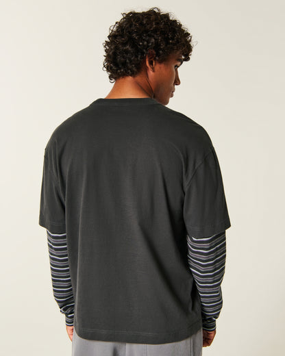 Hollister Boxy Layered 2-in-1 Crew T-Shirt