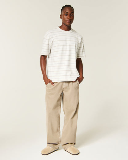 Hollister Boxy Heavyweight Striped Crew T-Shirt