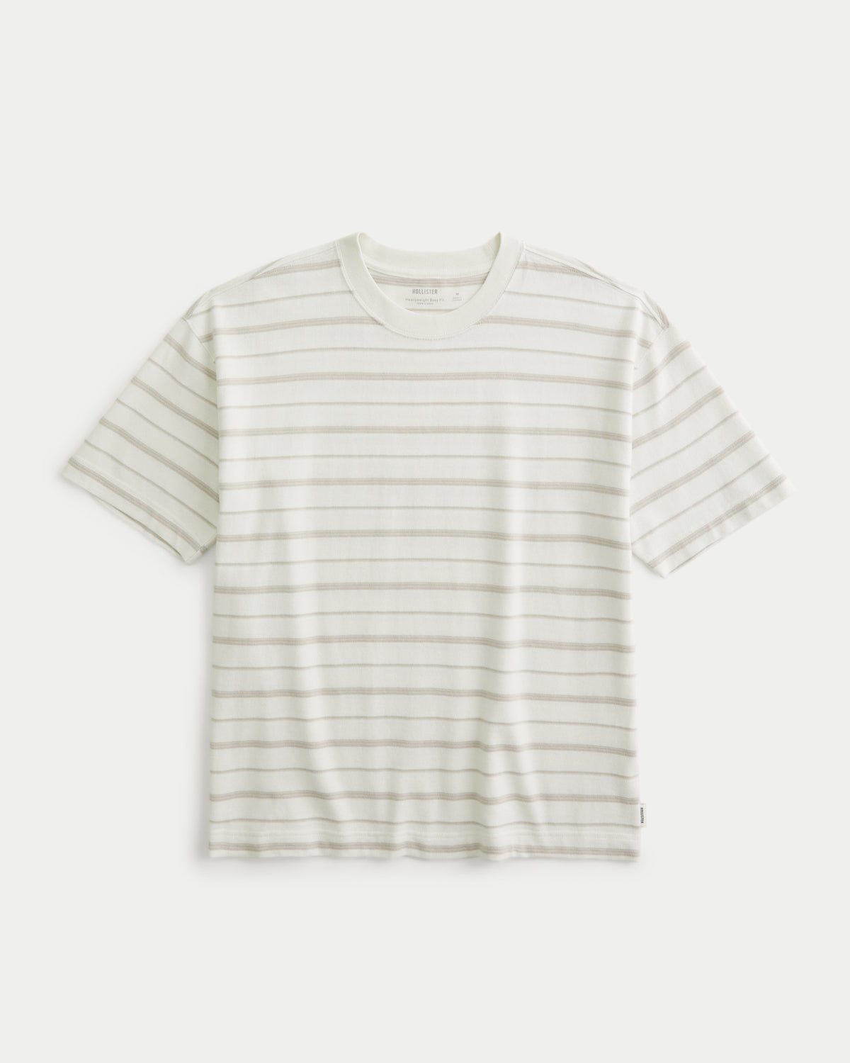 Hollister Boxy Heavyweight Striped Crew T-Shirt