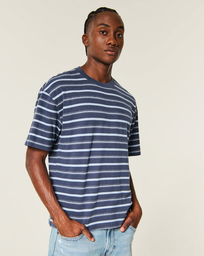 Hollister Boxy Heavyweight Striped Crew T-Shirt