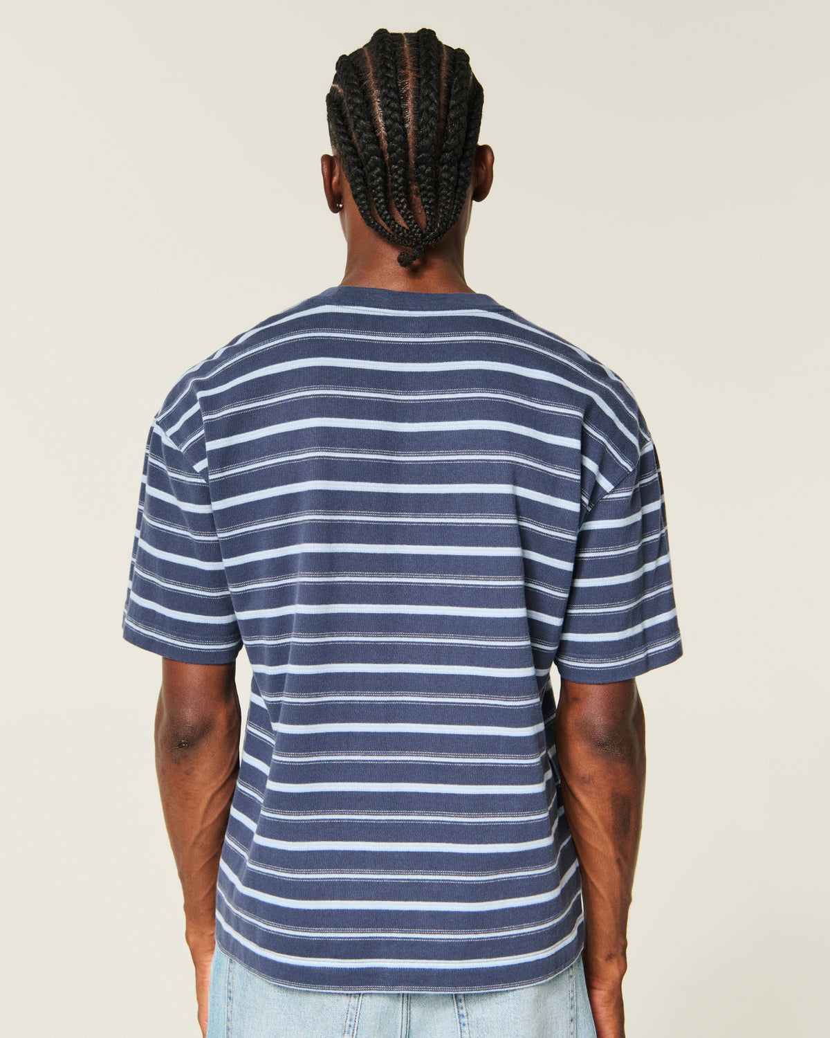 Hollister Boxy Heavyweight Striped Crew T-Shirt