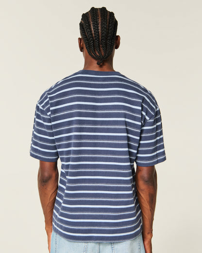 Hollister Boxy Heavyweight Striped Crew T-Shirt