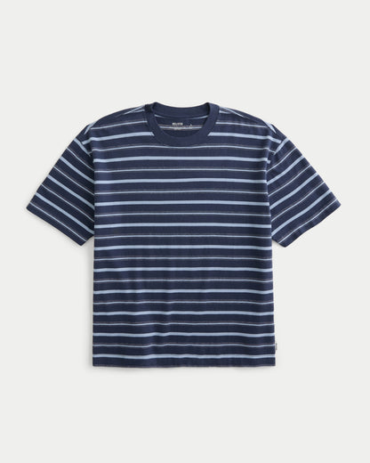 Hollister Boxy Heavyweight Striped Crew T-Shirt
