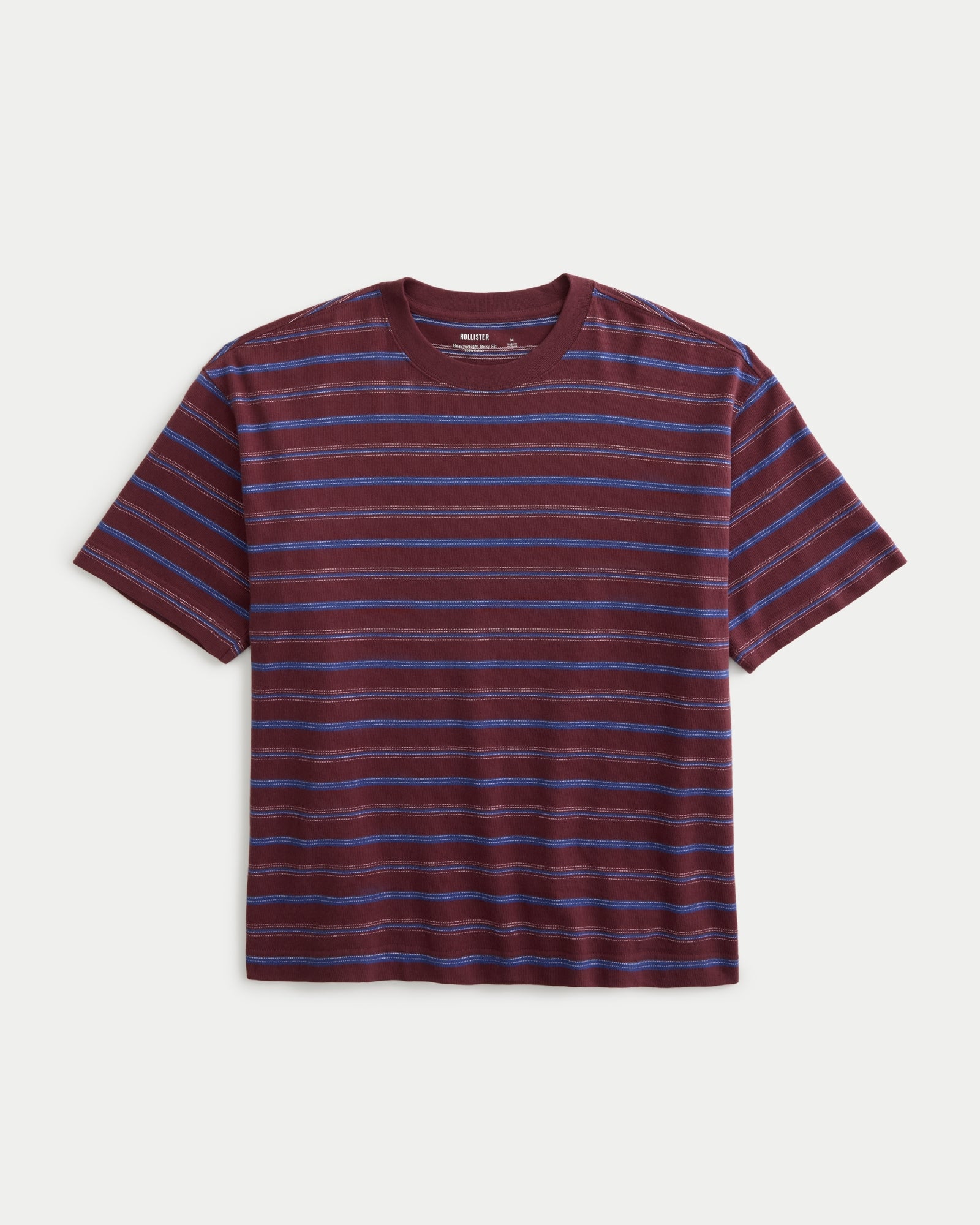 Hollister Boxy Heavyweight Striped Crew T-Shirt