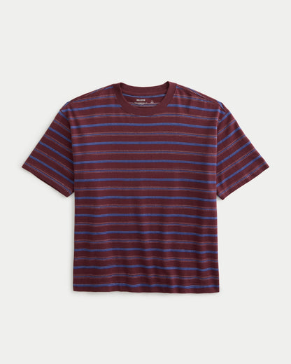 Hollister Boxy Heavyweight Striped Crew T-Shirt