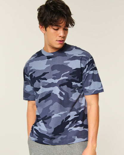 Hollister Boxy Heavyweight Camo Crew T-Shirt