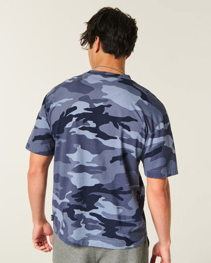 Hollister Boxy Heavyweight Camo Crew T-Shirt