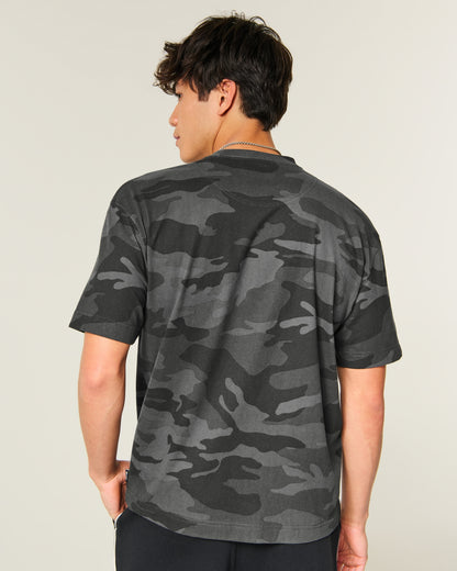 Hollister Boxy Heavyweight Camo Crew T-Shirt