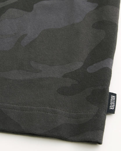 Hollister Boxy Heavyweight Camo Crew T-Shirt