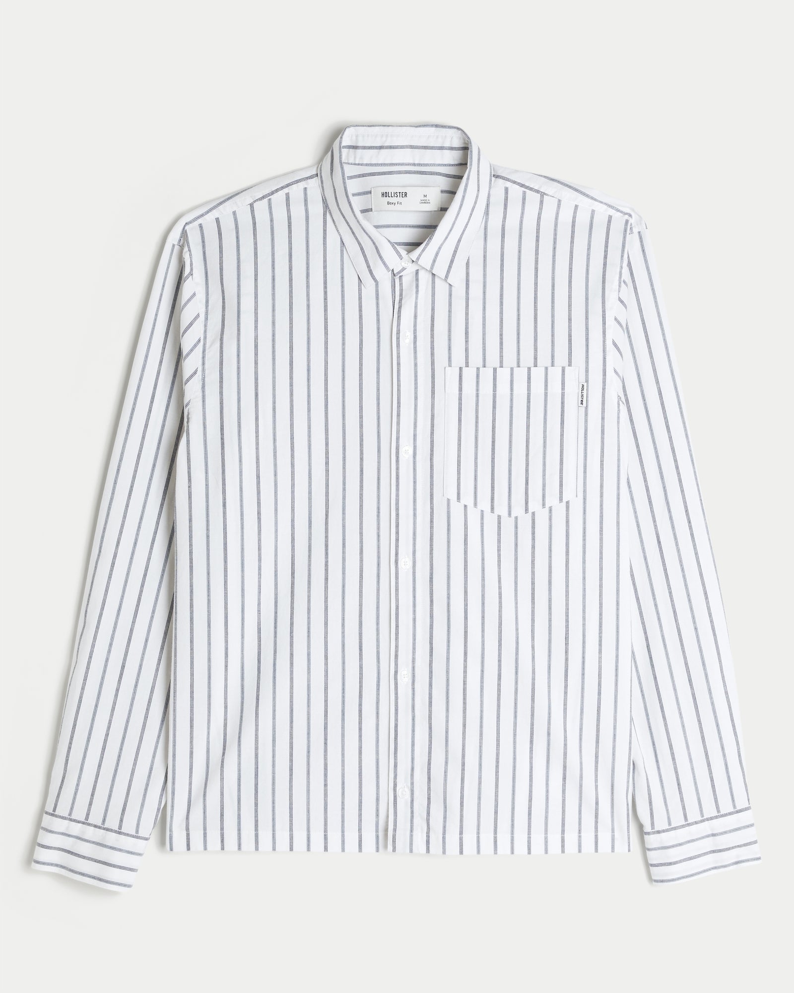Hollister Boxy Poplin Button Front Shirt
