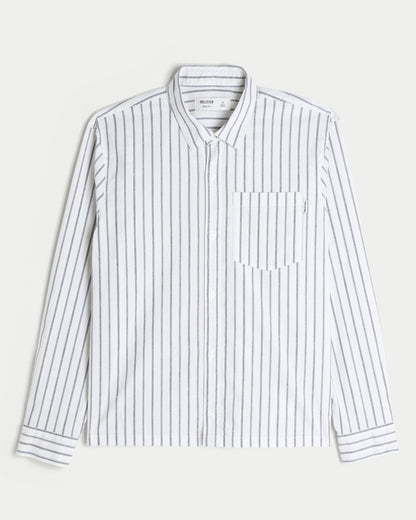 Hollister Boxy Poplin Button Front Shirt