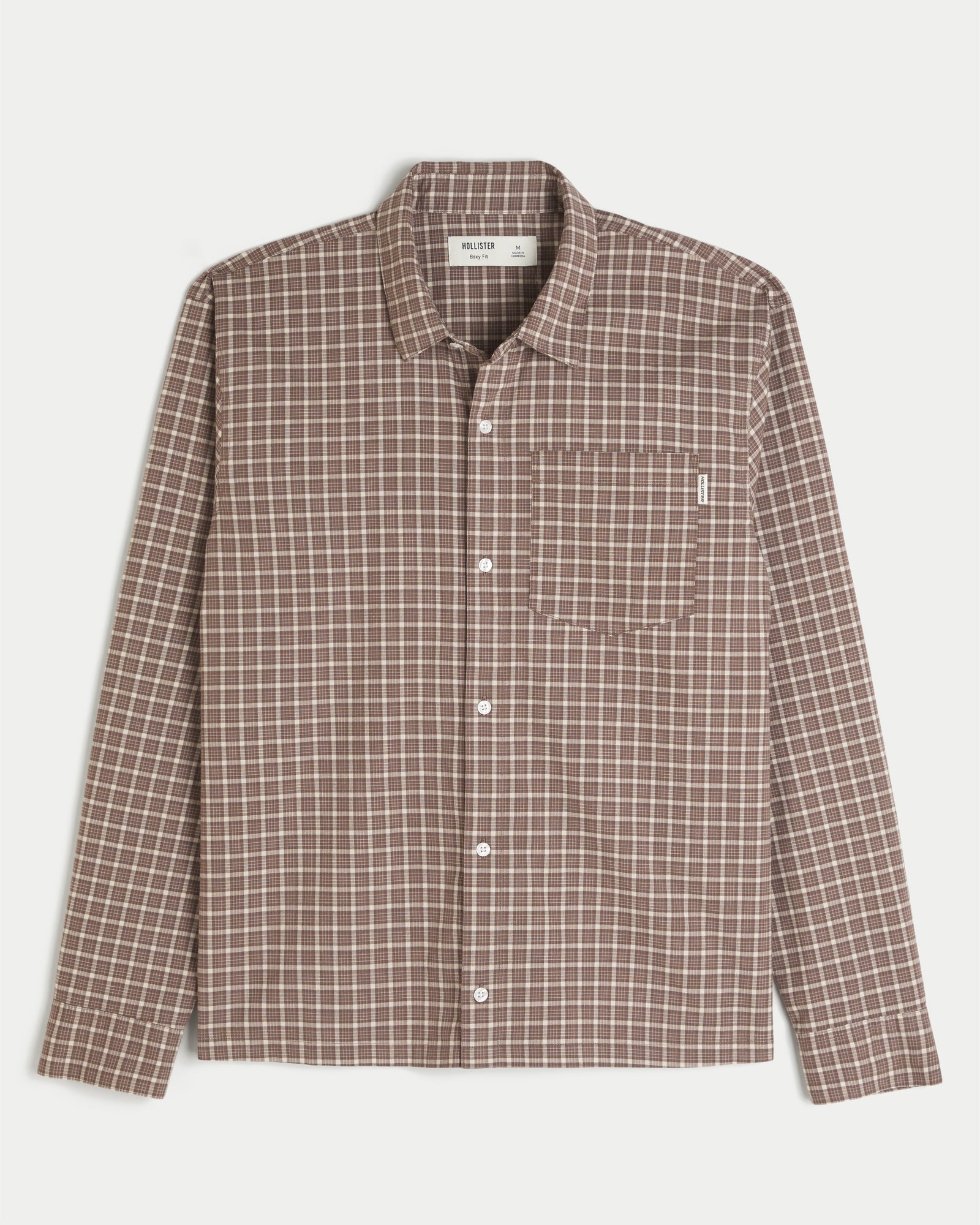 Hollister Boxy Poplin Button Front Shirt