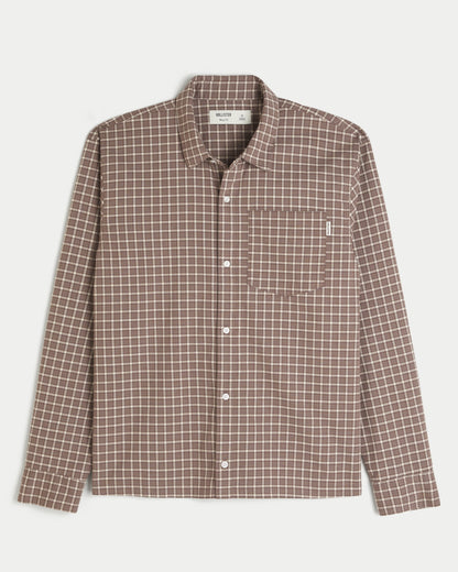Hollister Boxy Poplin Button Front Shirt