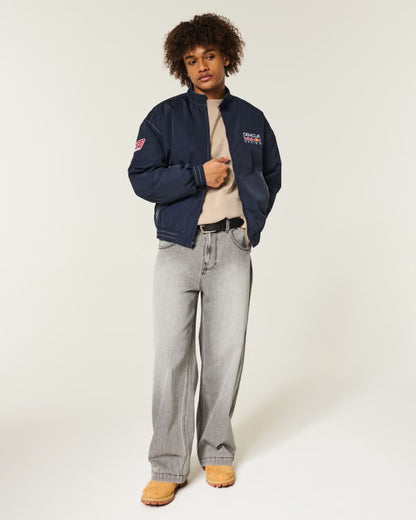 Hollister Oracle Red Bull Racing Graphic Moto Jacket Moto Jacket