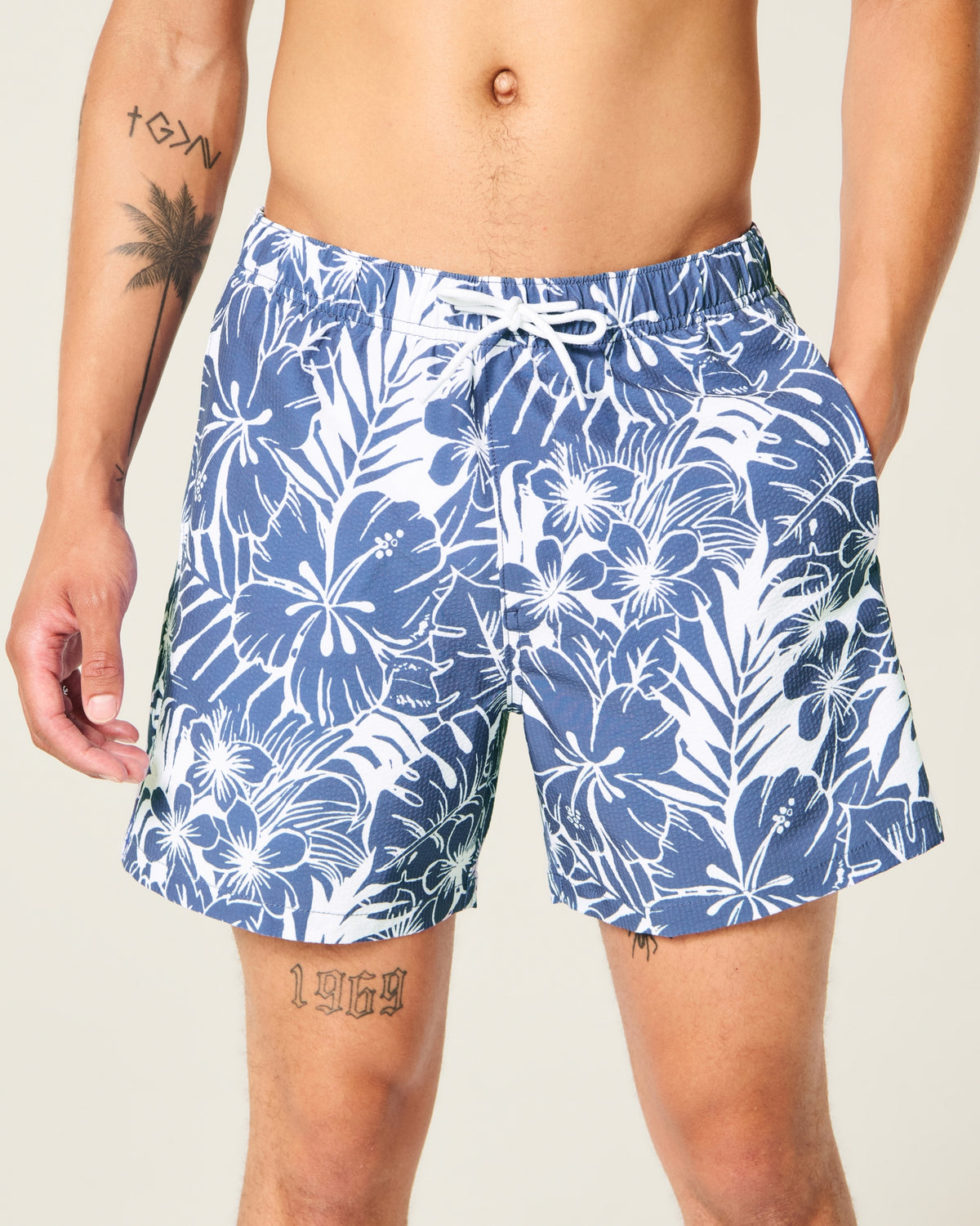 Hollister Seersucker Vacation Swim Trunks