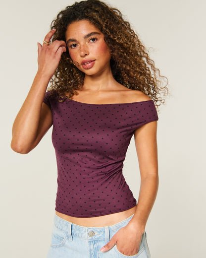 Hollister Reversible Off-the-Shoulder Seamless Fabric Top