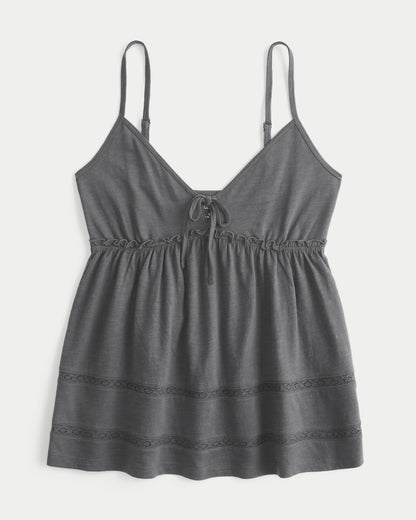 Hollister Tie Front Babydoll Top