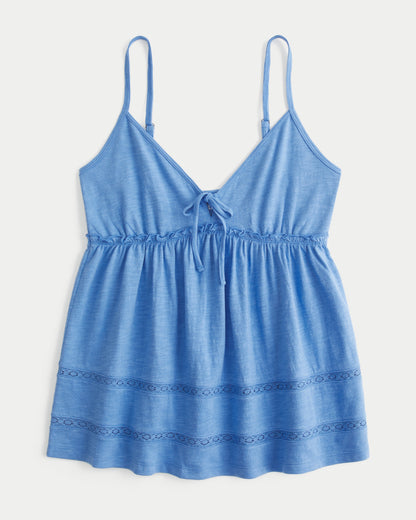 Hollister Tie Front Babydoll Top