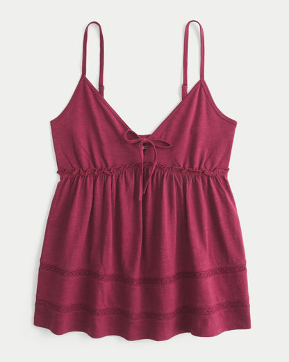 Hollister Tie Front Babydoll Top