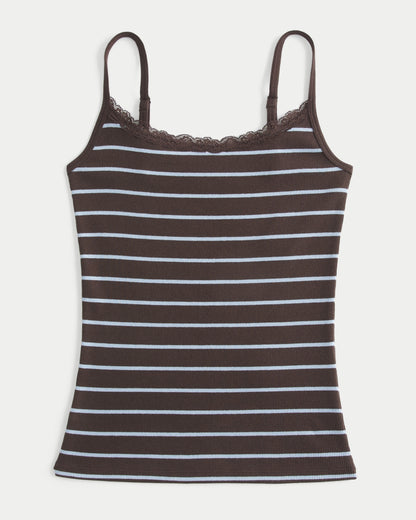 Hollister Rib Lace Trim Cami