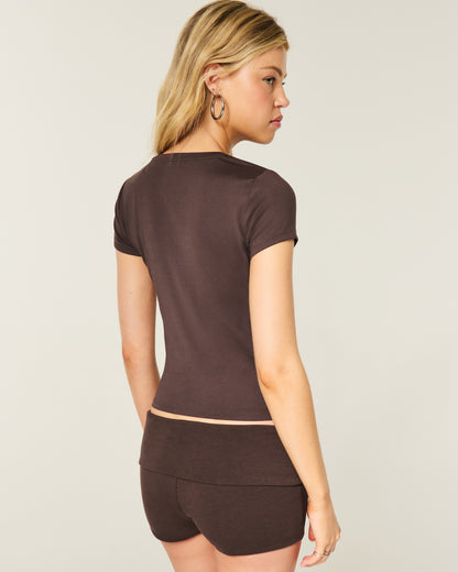 Hollister Smooth Seamless Fabric Crew Baby Tee
