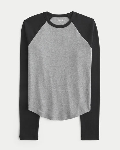 Hollister Long-Sleeve Raglan Crew T-Shirt
