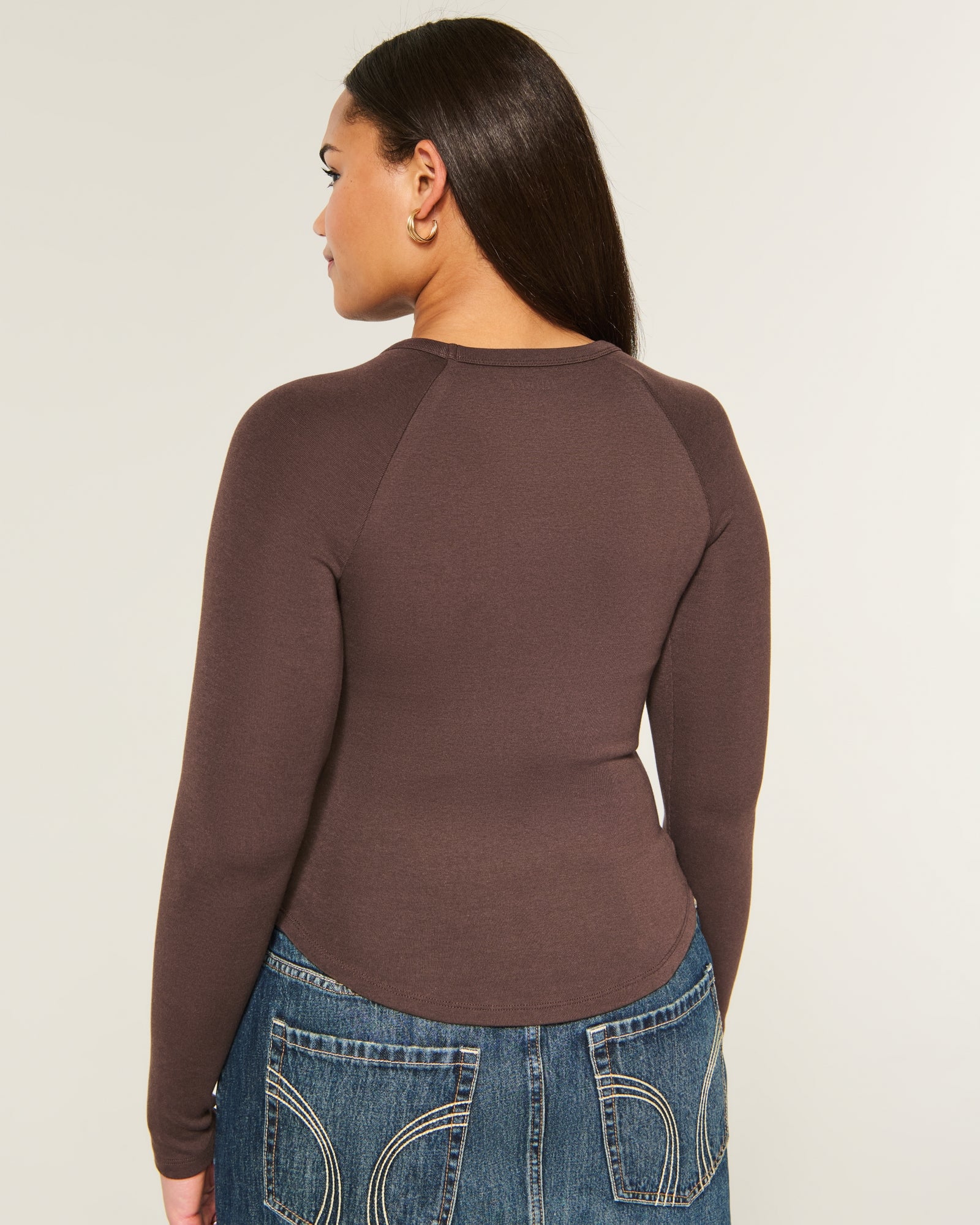 Hollister Long-Sleeve Raglan Crew T-Shirt