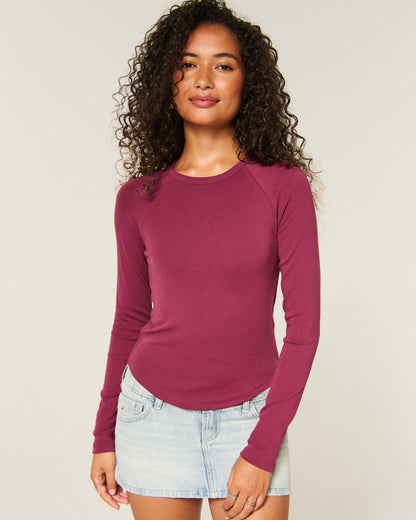 Hollister Long-Sleeve Raglan Crew T-Shirt