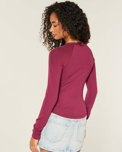 Hollister Long-Sleeve Raglan Crew T-Shirt