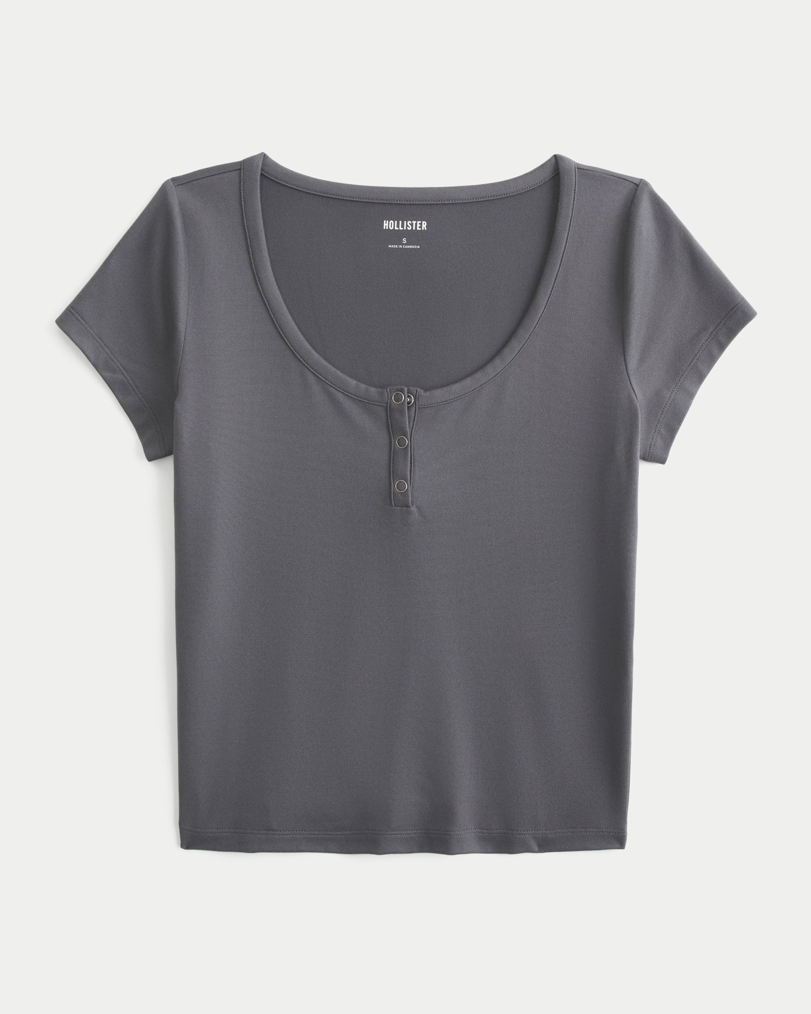 Hollister Smooth Seamless Fabric Snap Henley