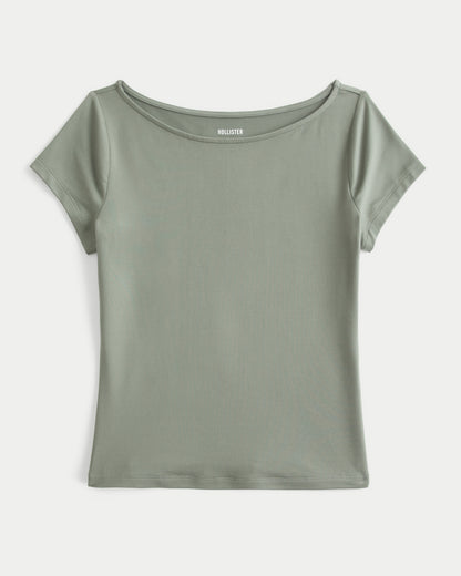 Hollister Soft Seamless Fabric Slash-Neck Top